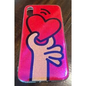 Retro Heart  Glitter And Hand  Logo  IPhone XS Case